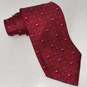 Lauren Ralph Lauren Vintage Silk Tie Nautical Maritime Ship’s Wheel Print